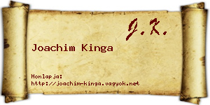 Joachim Kinga névjegykártya